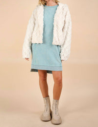 VERY J Snow Bunny Hoodie in white - women's top - view 5