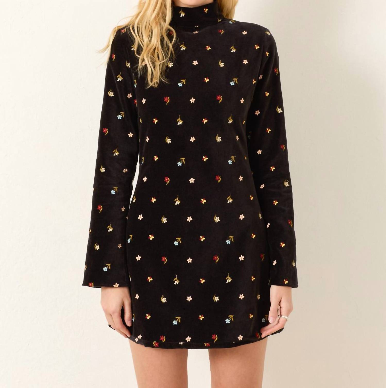 ALIX OF BOHEMIA Romy Bouquet Mini Dress in onyx - women's dress