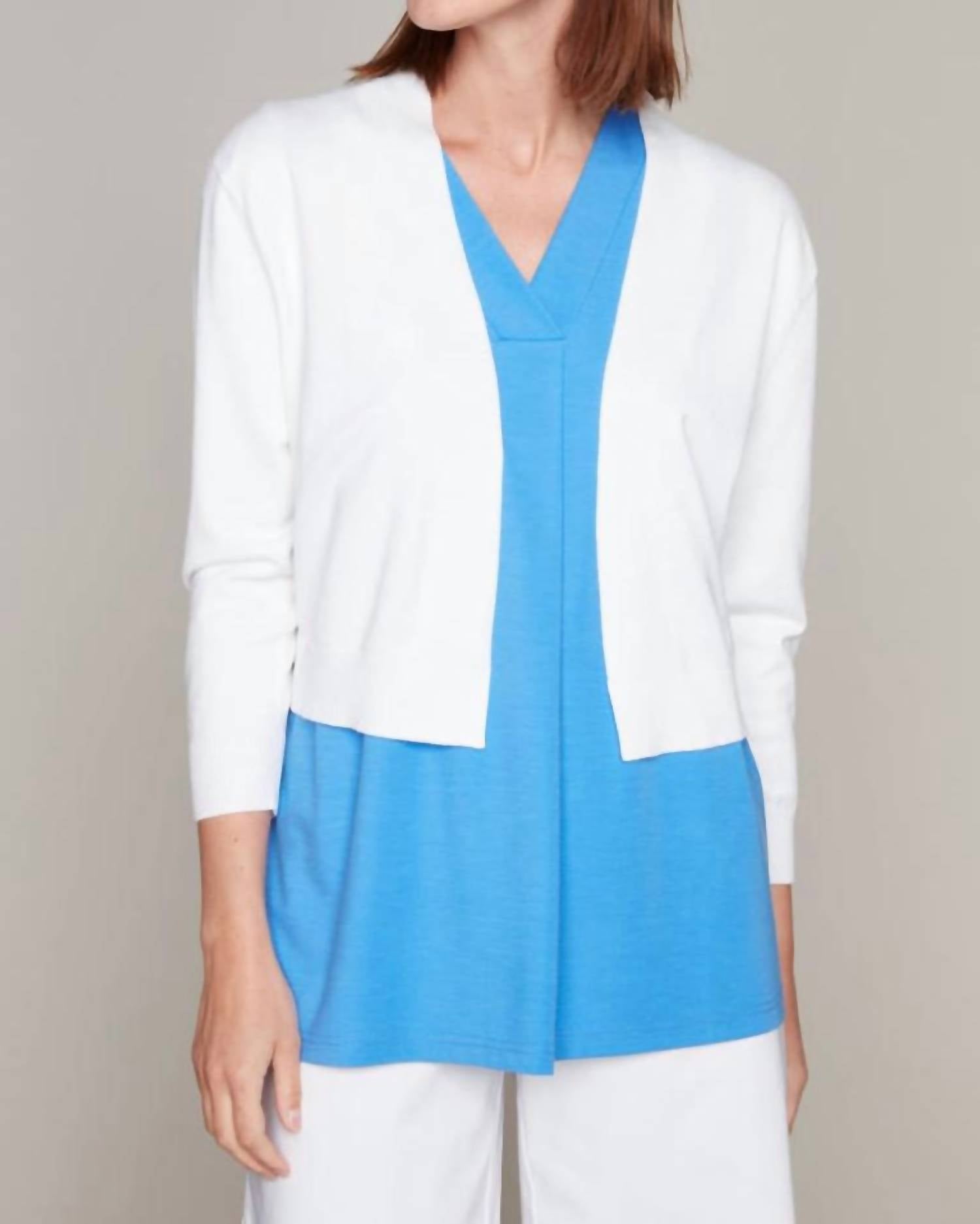 Carre Noir - Cropped Long Sleeve Cardigan