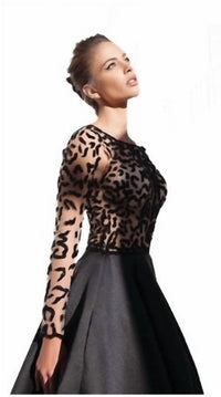 Tarik Ediz - Long sleeve mesh gown