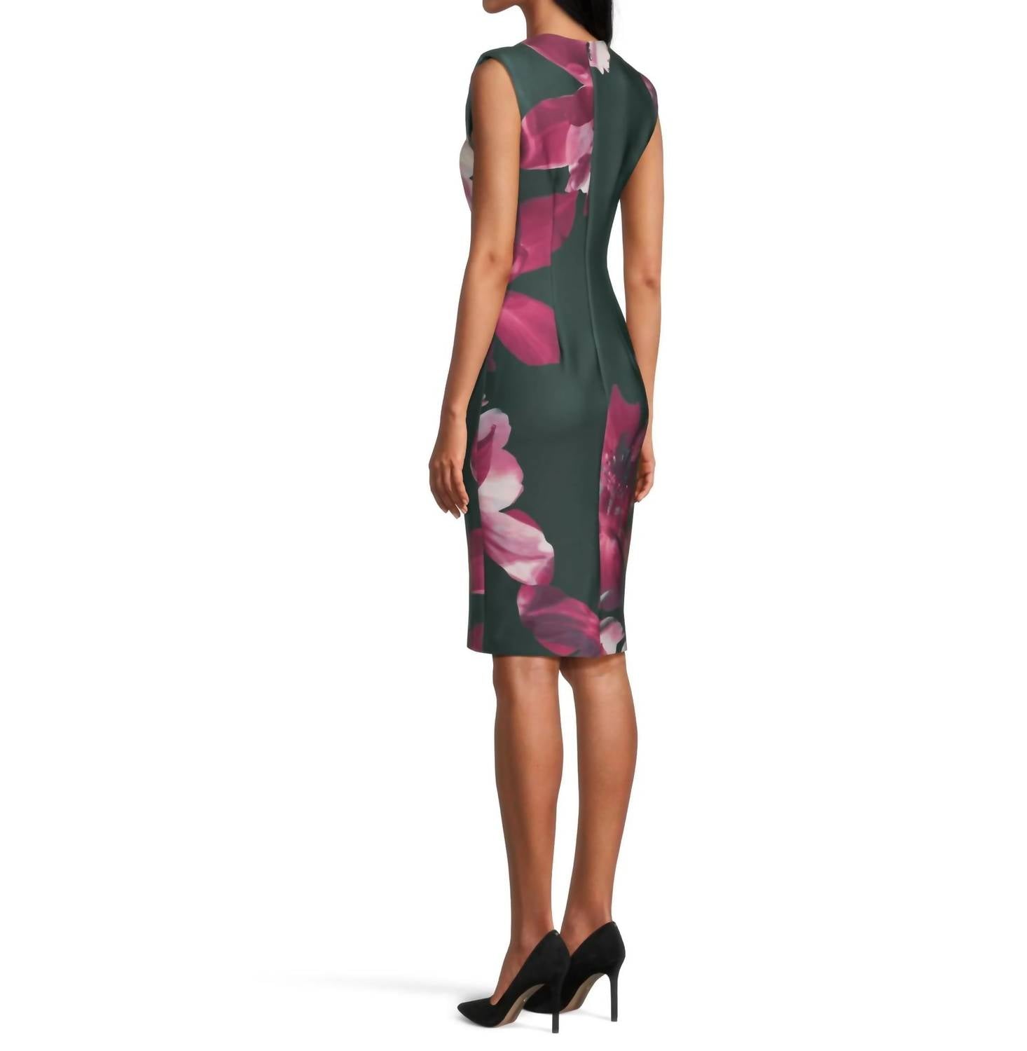 Calvin Klein - Cal Sleeve Floral Sheath Dress