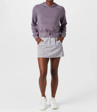 TravisMathew Golden State Skyloft Hoodie in moonscape - women's top - detail view