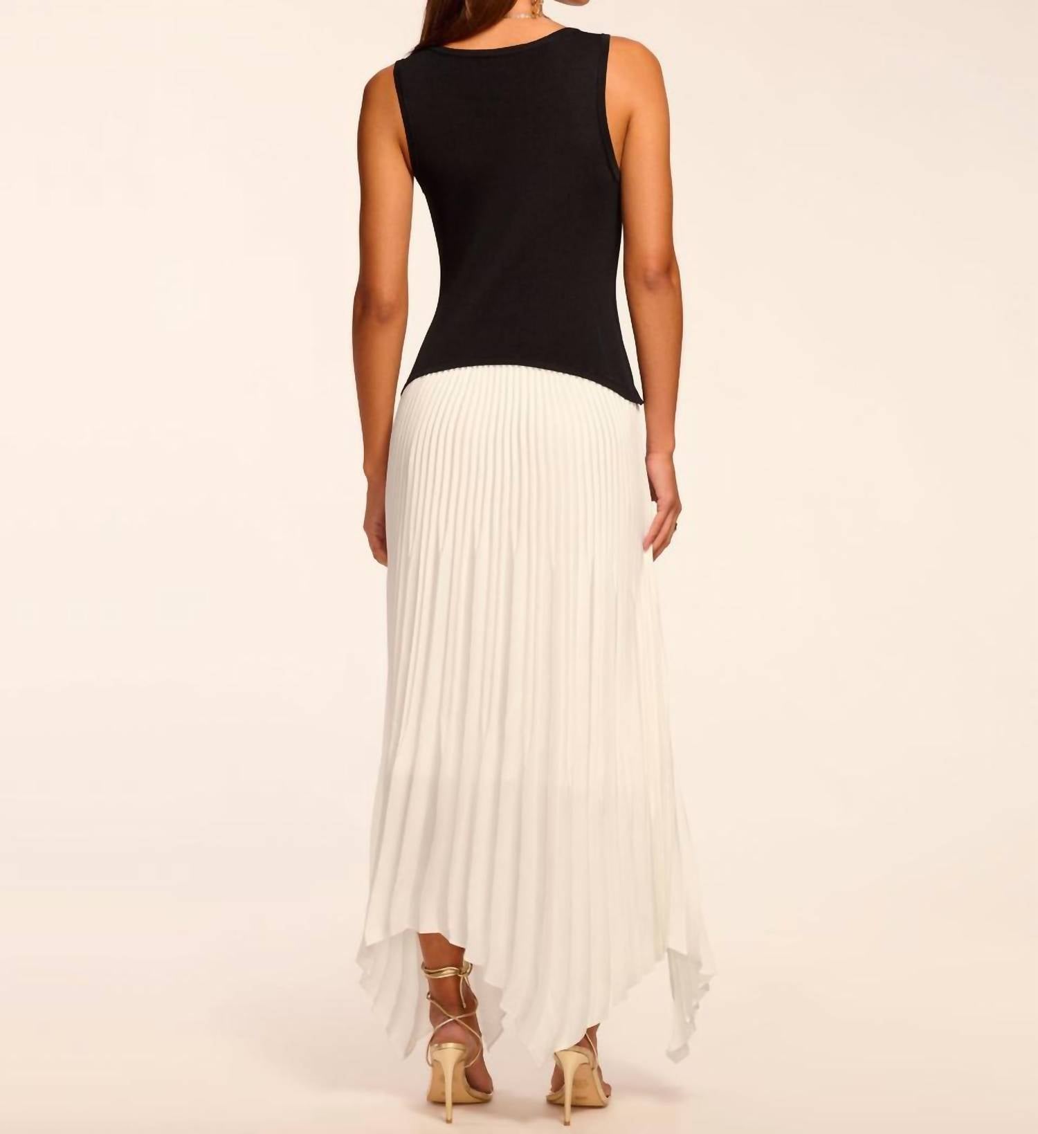 Ramy Brook Davinia Knit Combo Pleated Maxi Dress in ivory - women's dress - alternate view