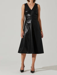 Astr - Omaira Faux Leather Midi Dress