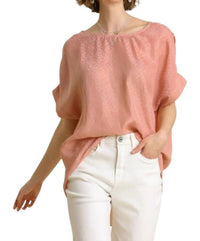 Umgee - Animal Jacquard Dolman Sleeve Top
