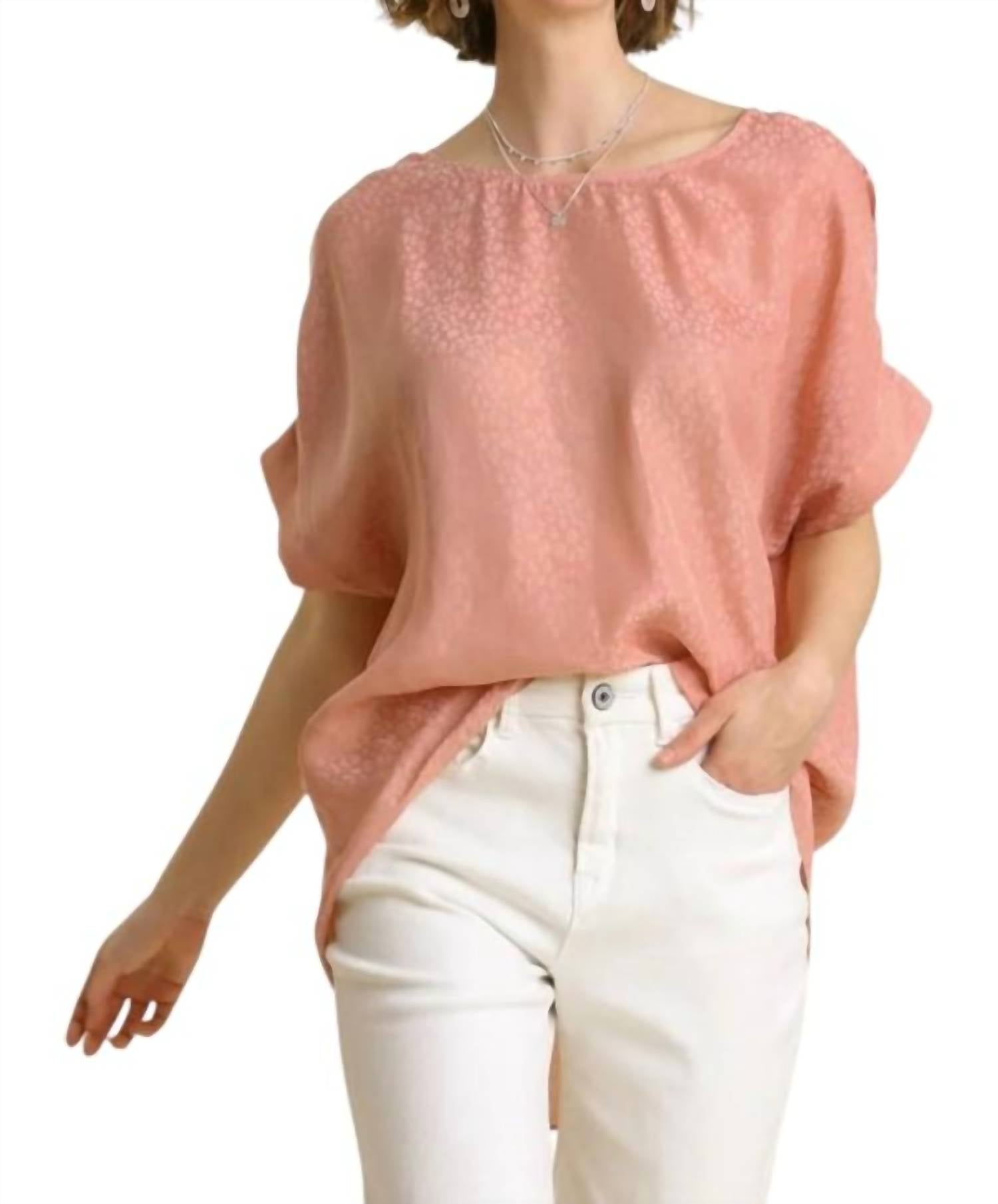 Umgee - Animal Jacquard Dolman Sleeve Top