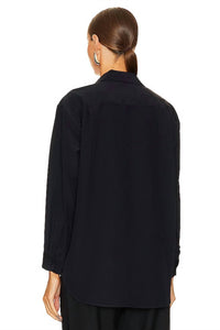 NILI LOTAN Ellias Shirt in dark navy - women's shirt - alternate view