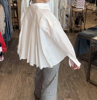 ELAN Lightweight Collared Button Up Shirt Top in white - women's blouse - view 5