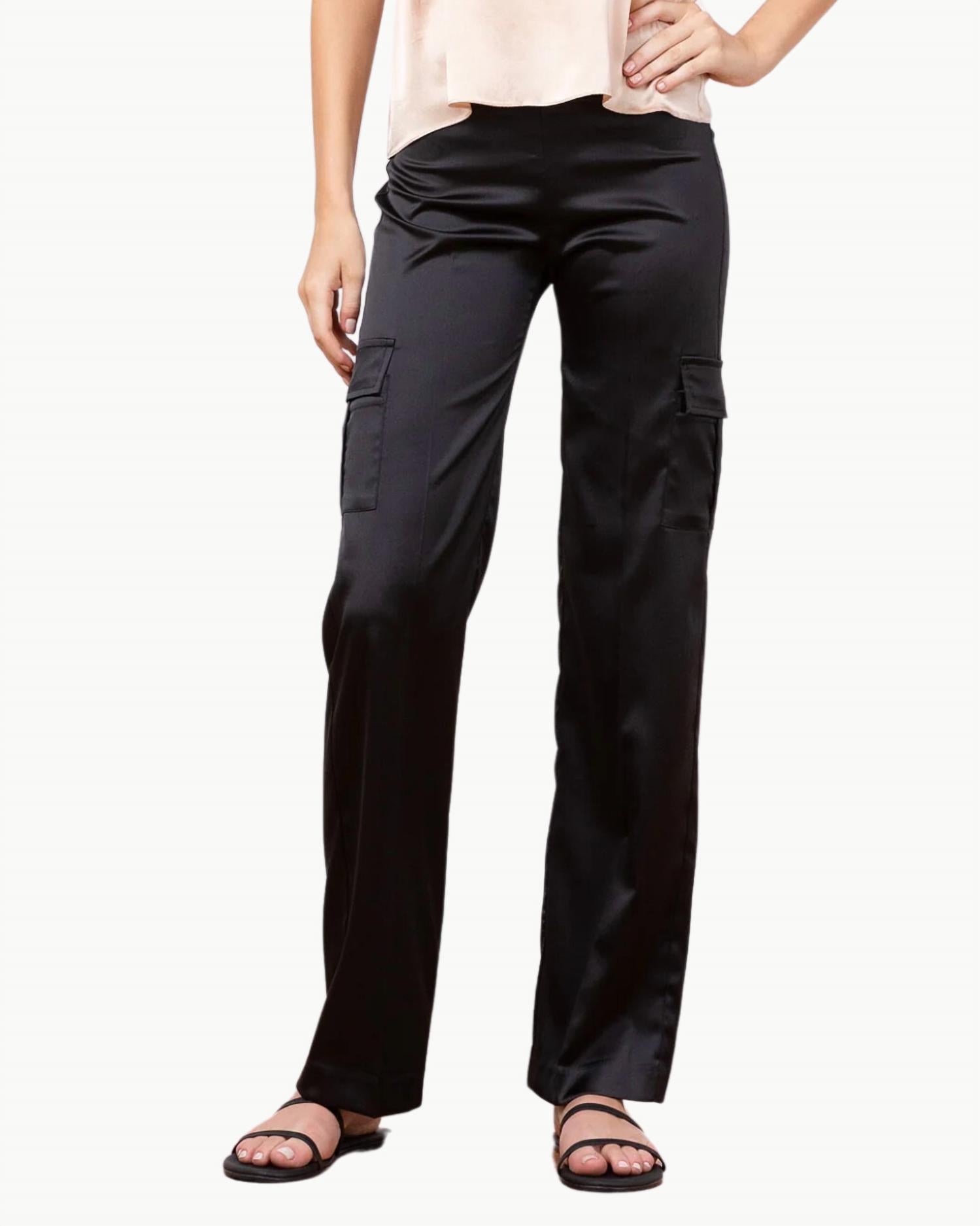 Avenue Montaigne - Eclipse Satin Wide Cargo Pants