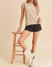 Jag - Women's Short Sleeve Lettuce Edge Top