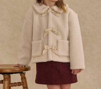 Rylee + Cru Shearling Collared Coat in natural 1 - kids' jacket