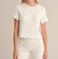 525 America - Poppy Lettuce Edge Sweater Tee