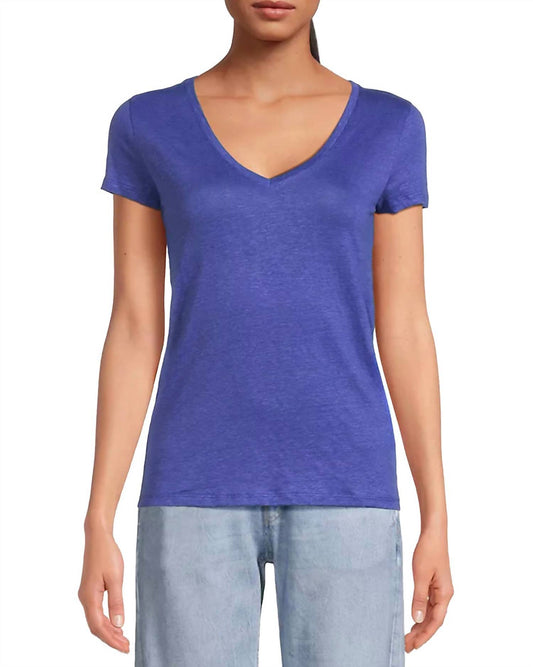 Majestic Filatures - Women's Stretch Linen Short Sleeve V-Neck