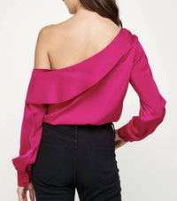 Strut & Bolt - One Shoulder Satin Bodysuit