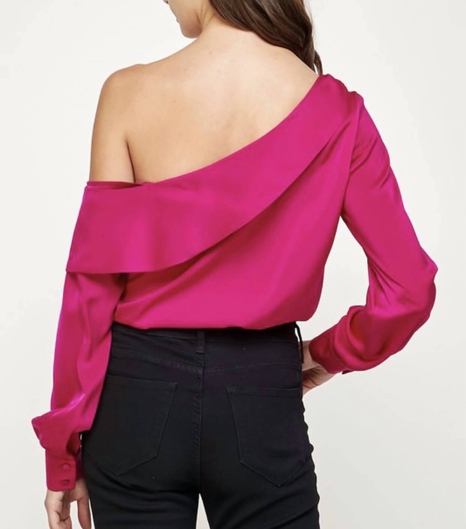 Strut & Bolt - One Shoulder Satin Bodysuit