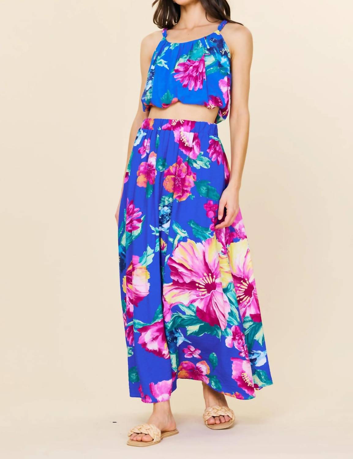Skies Are Blue - Island Bloom Maxi Skirt