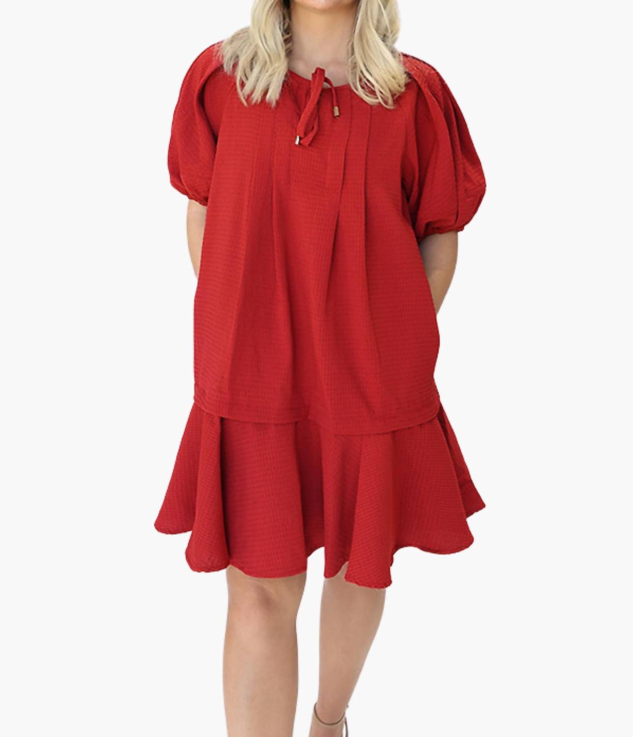 entro Madison Mini Dress in red - women's dress