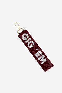 La Chic Designs - Women's Gig 'em Aggies Beaded Keychain