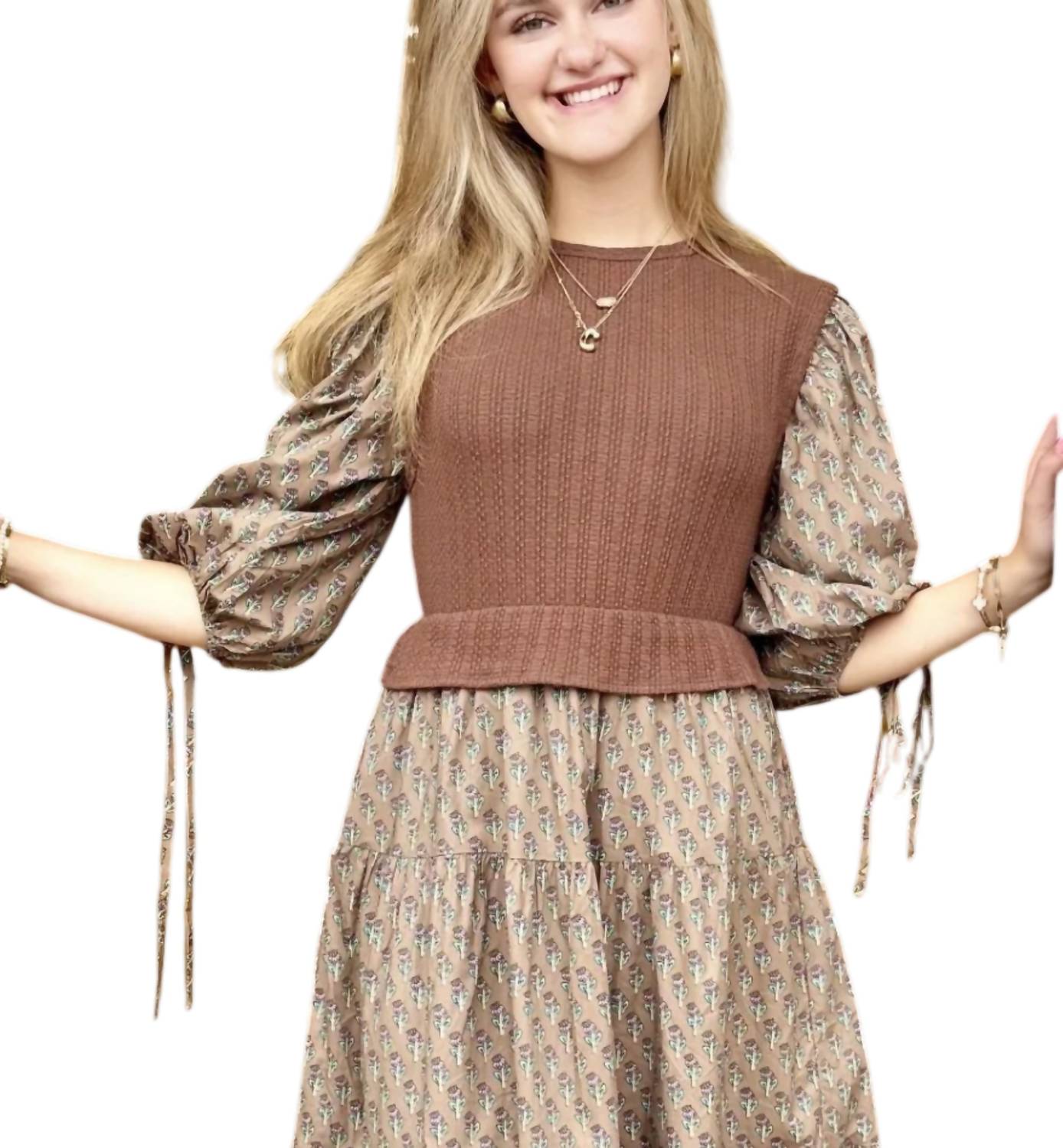 Ces Femme Bailey Midi Dress in mocha - women's dress - alternate view