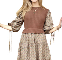Ces Femme Bailey Midi Dress in mocha - women's dress - detail view