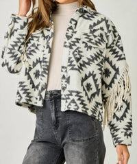 Mystree - Metallic Washed Denim Jacket