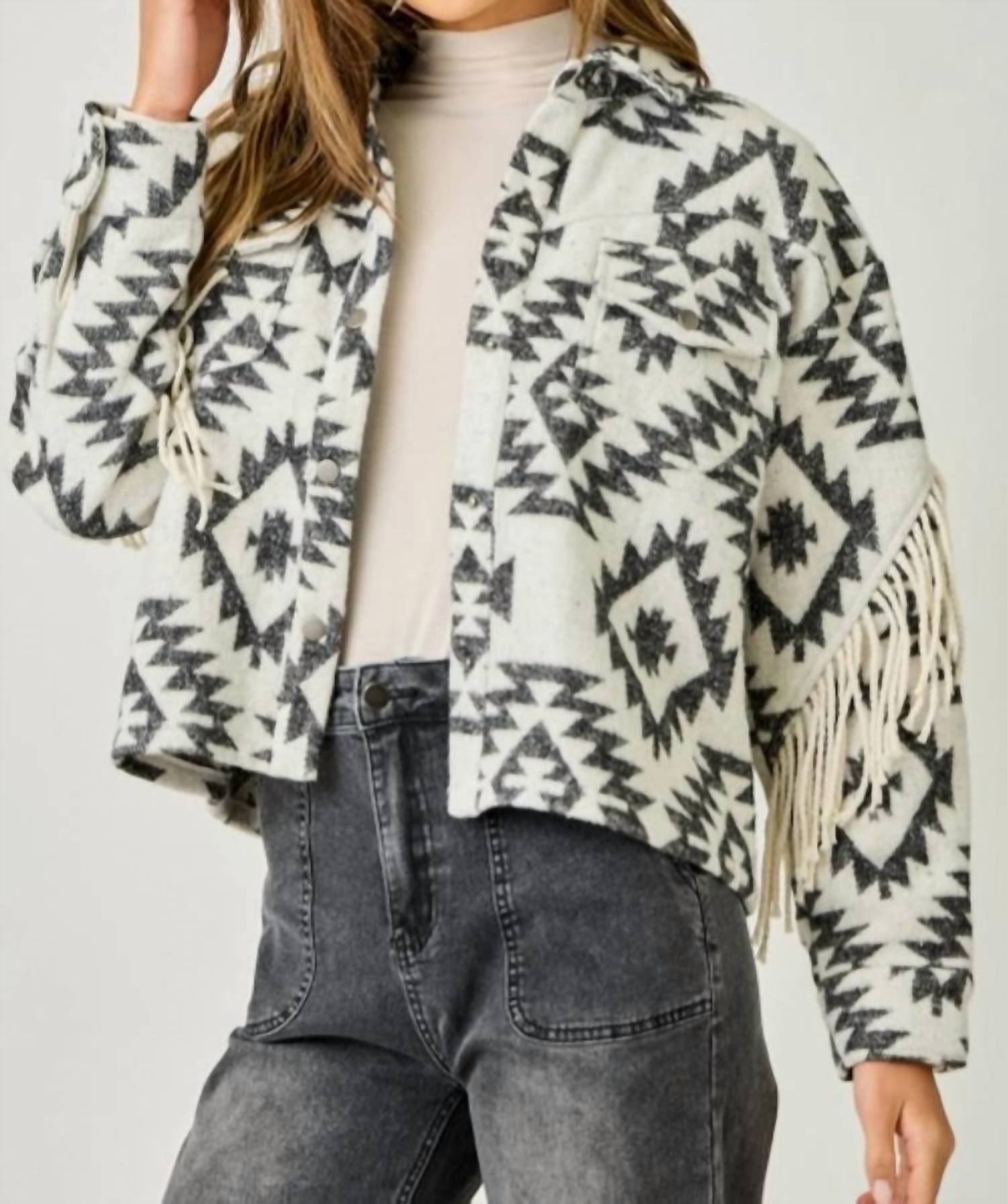 Mystree - Metallic Washed Denim Jacket