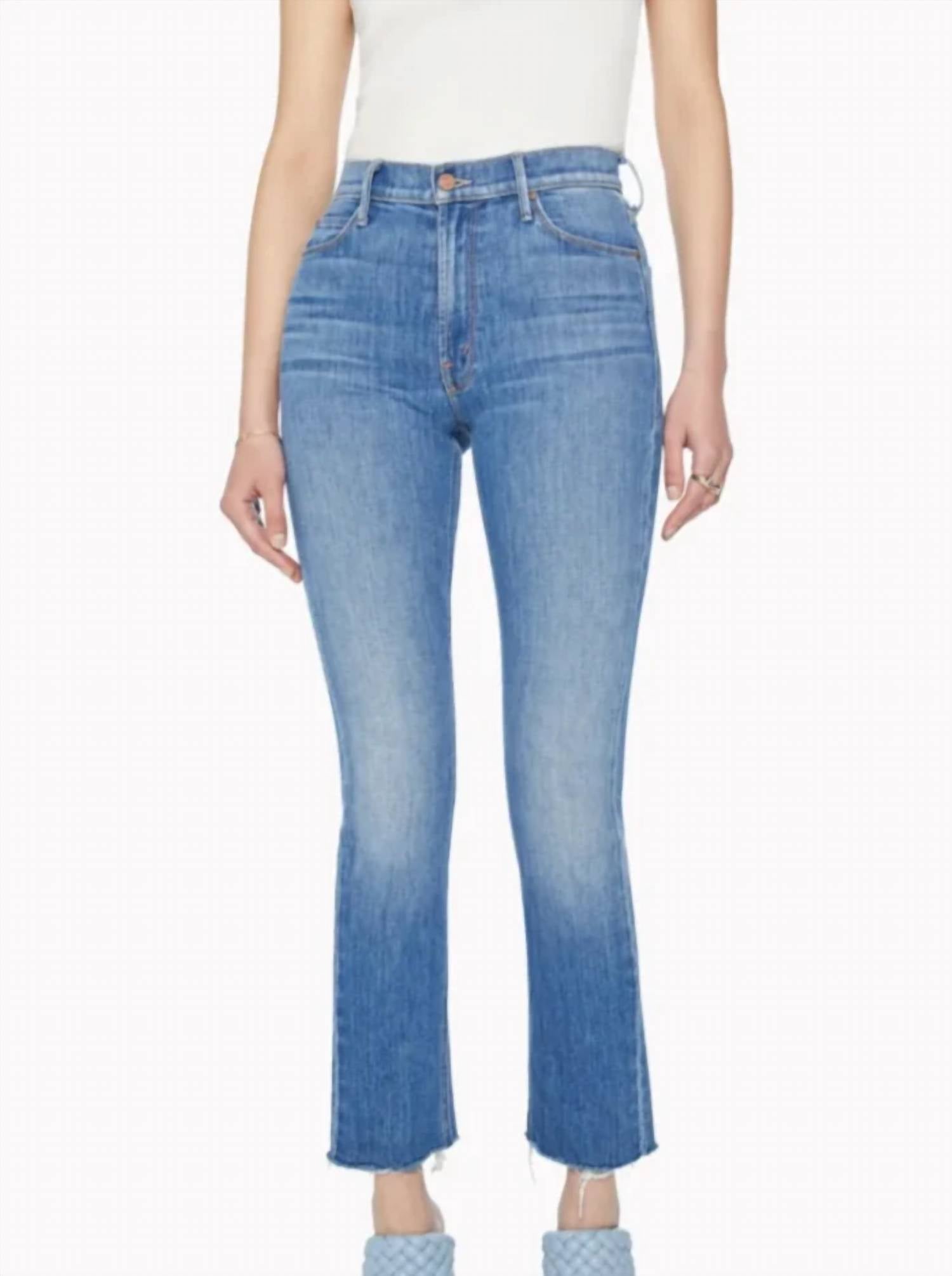Mother - Women's Mid Rise Dazzler Ankle Fray Jean