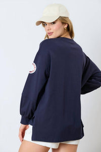 Fantastic Fawn - Baseball Sequins Long Sleeve Top