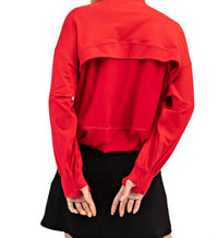 RAE MODE Oversized Active Magic Jacket in true red - women's jacket - detail view