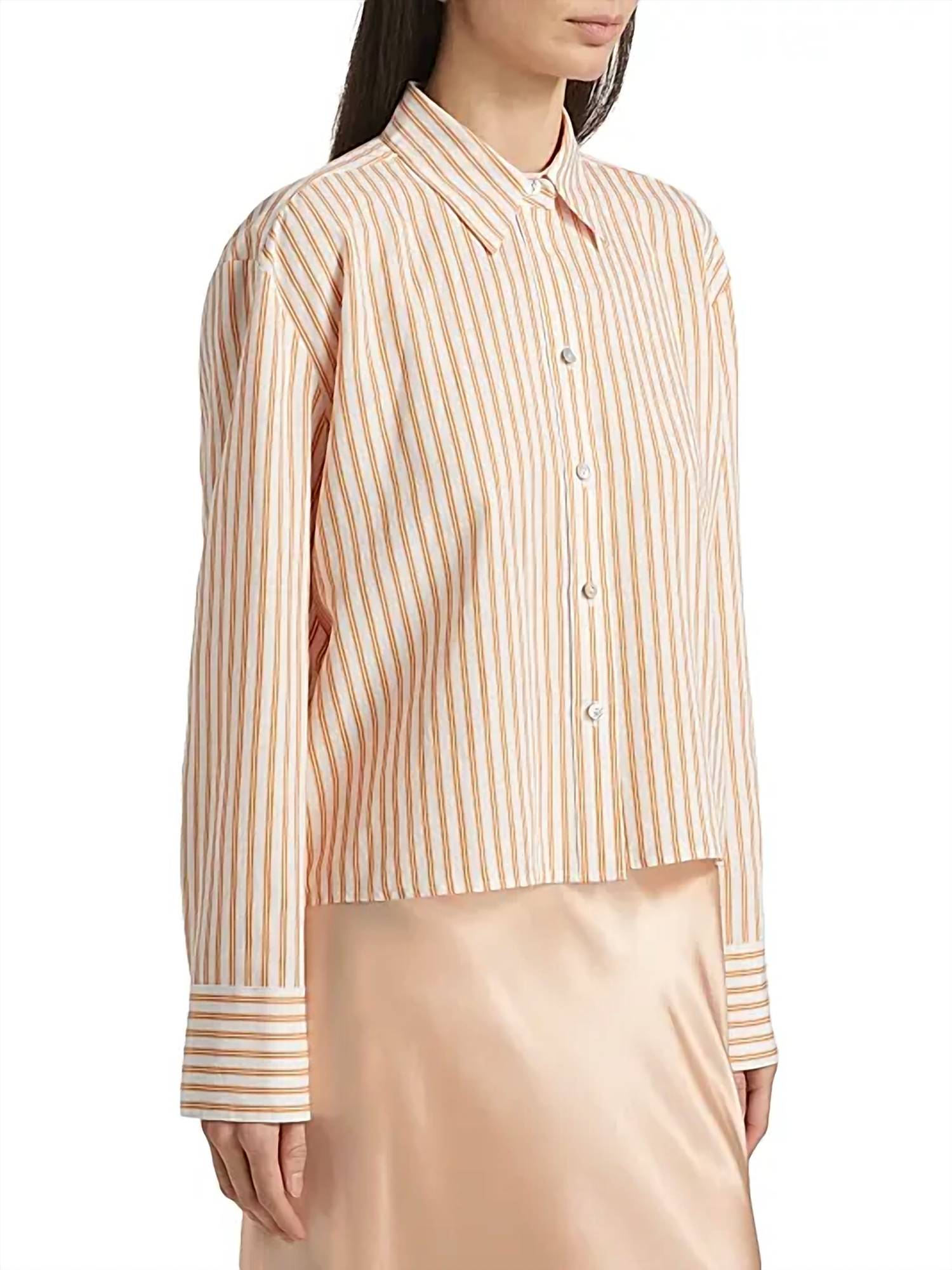 Vince - Till Stripe Cropped Button Down