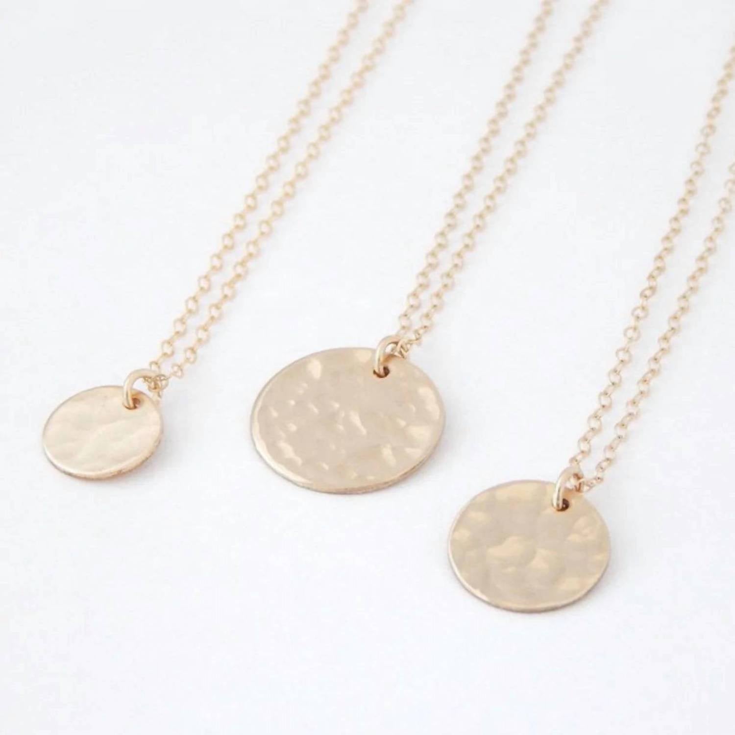 Barberry + Lace - Women's Hammered Disc Necklace