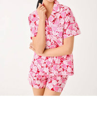 Lilly Pulitzer Mari Pajama Button-up Top in coconut dear heart - women's intimate - view 4