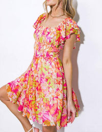 Flying Tomato - Pretty Floral Mini Dress
