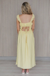 Sunday Edition Joy Dress in buttery yellow - women's dress - detail view