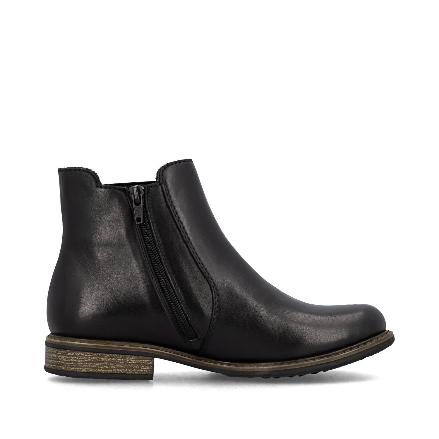 RIEKER Women's Zip Chelsea Boot in black - women's shoe - detail view