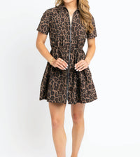 Karlie Leopard Performance Cinch Dress in brown - women's dress