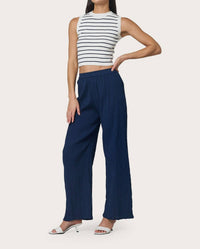 Lusana - Slip On Wide Leg Pants