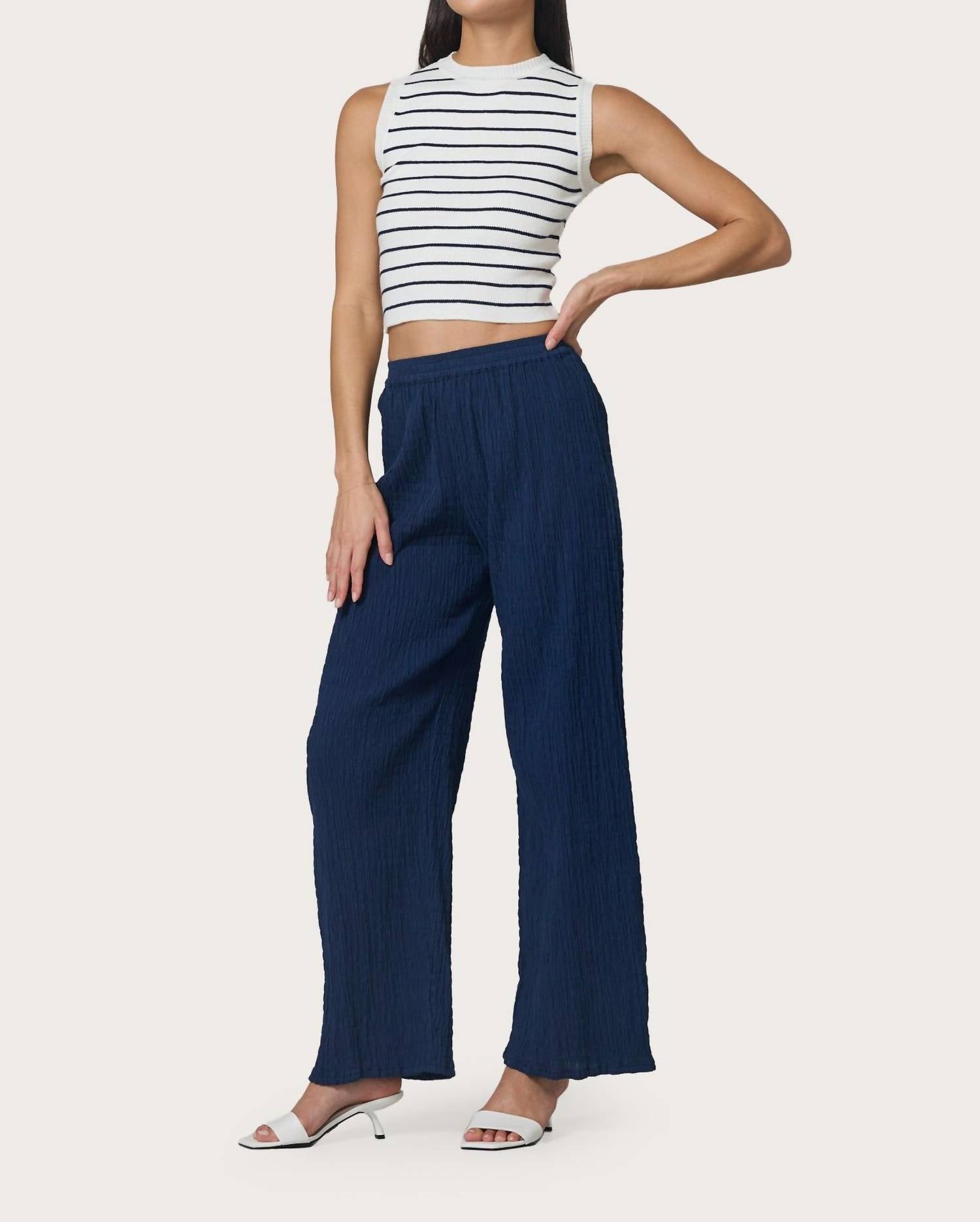 Lusana - Slip On Wide Leg Pants