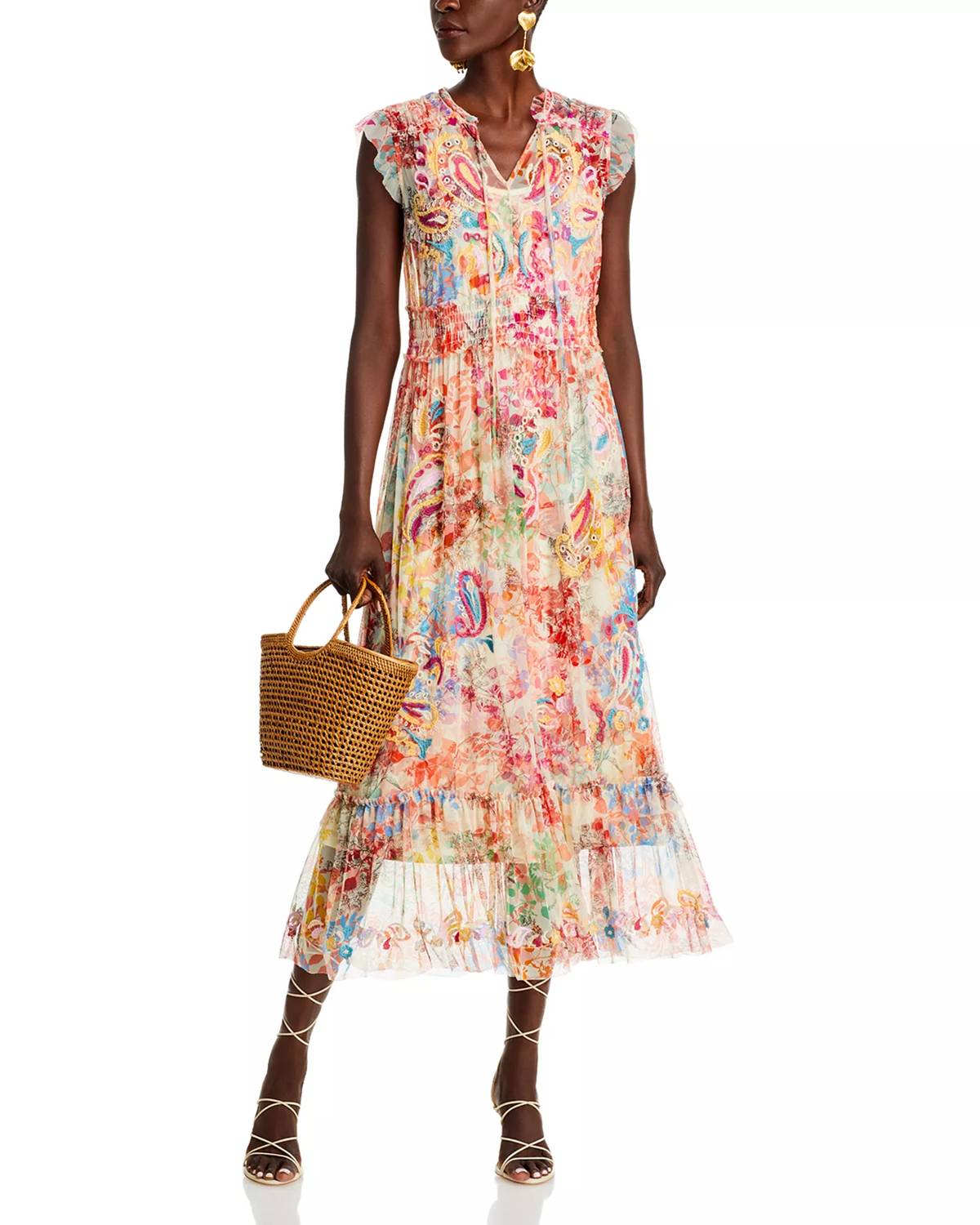 Johnny Was - Mazzy Tie Sleeveless Maxi Dress