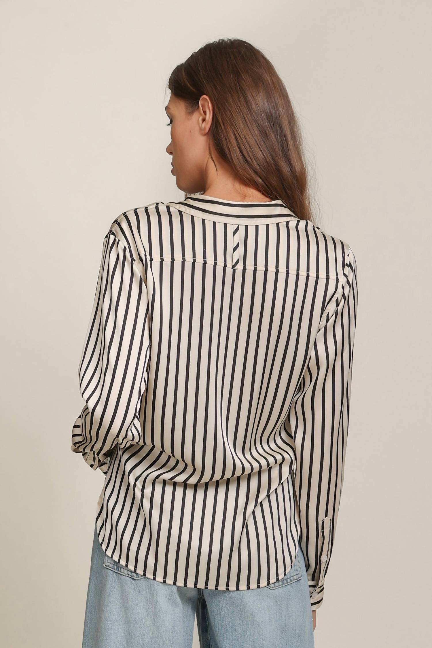 Line And Dot - Striped Long Sleeve Button Shirt