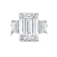 Diana M Jewels - 4.00 Ct Lab Grown Emerald-cut Diamond Three Stone Ring With 0.50 Ct On Sides