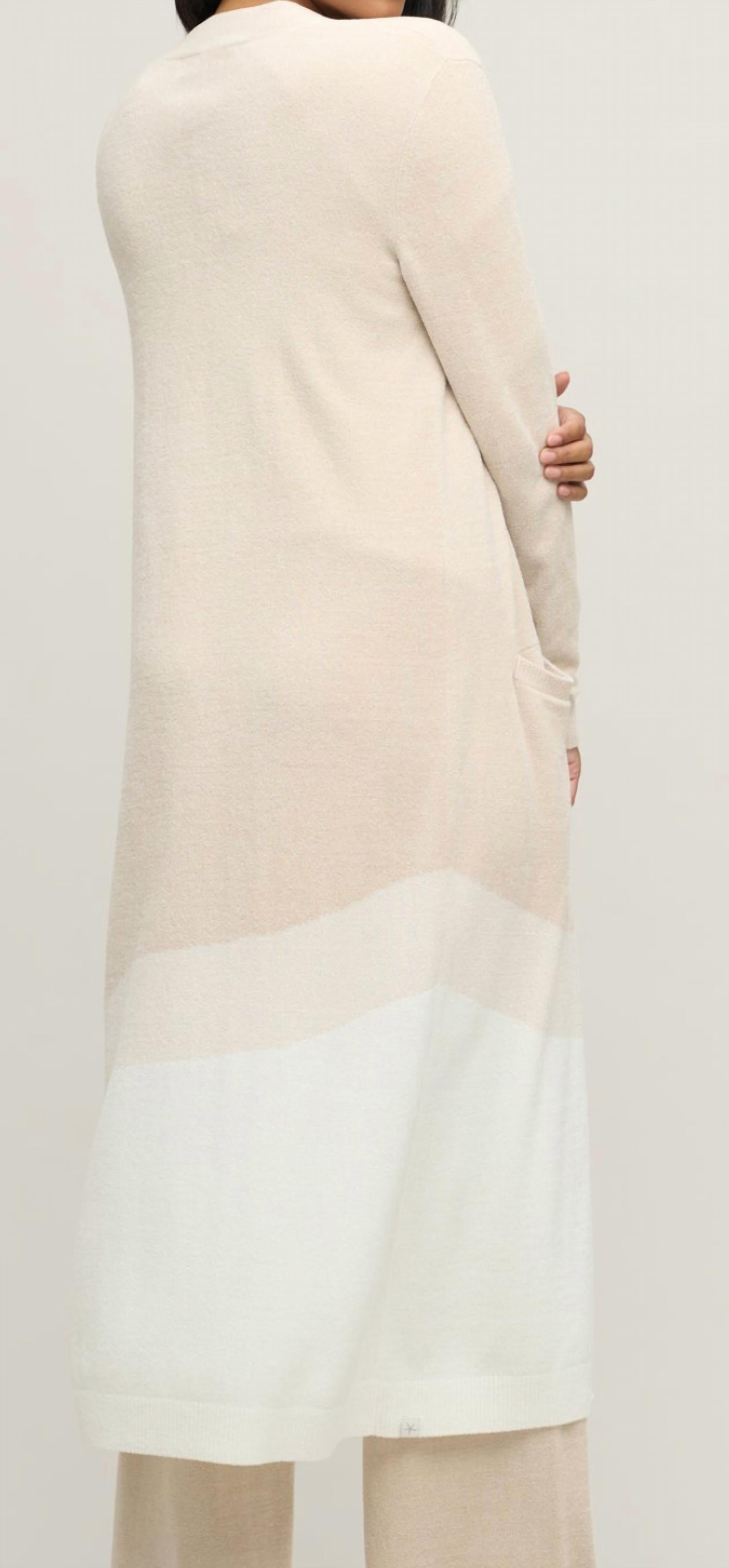 Barefoot Dreams - Wavy Colorblock Long Cardigan Top