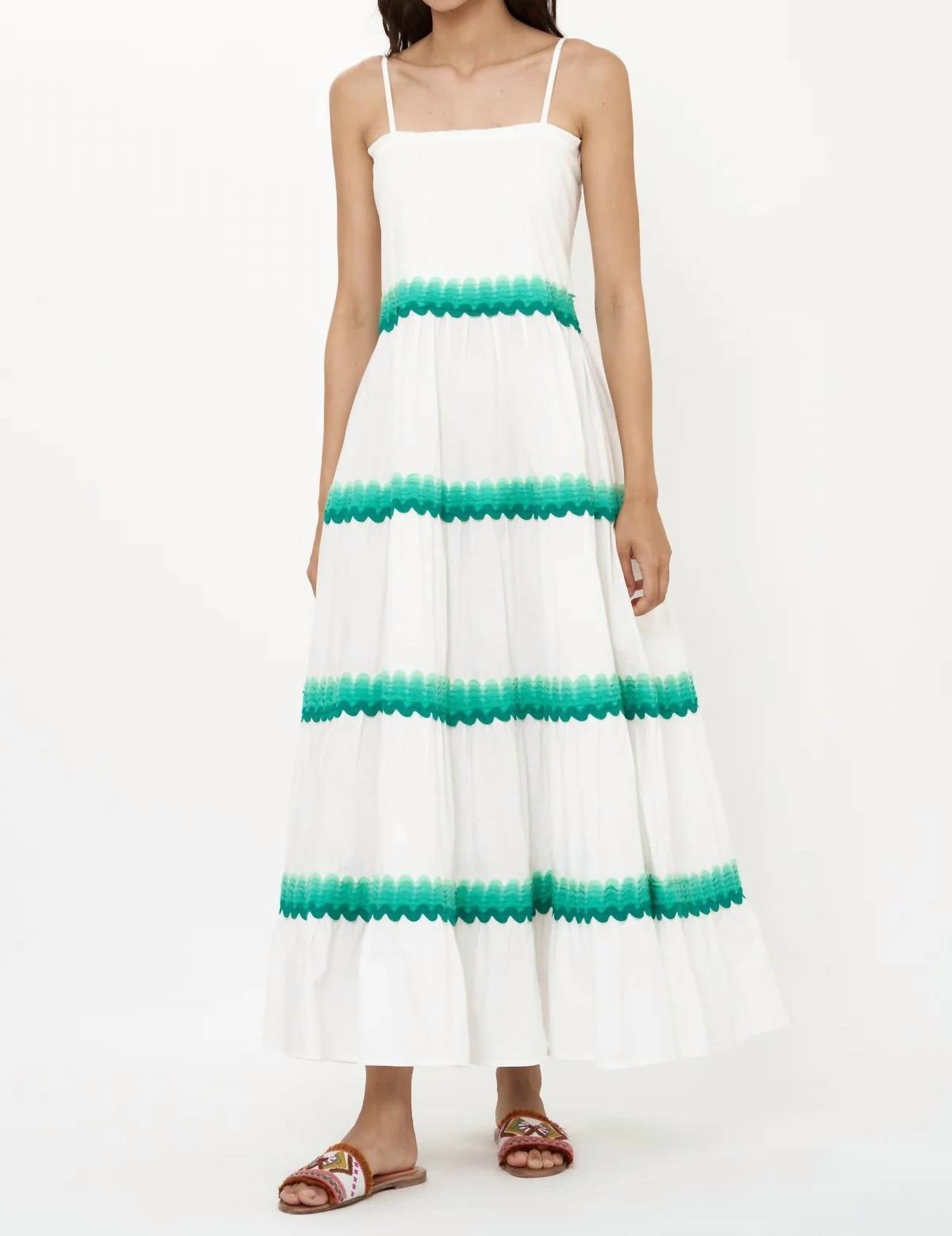 Oliphant Smocked Back Maxi Dress in pacifica aqua - women's dress