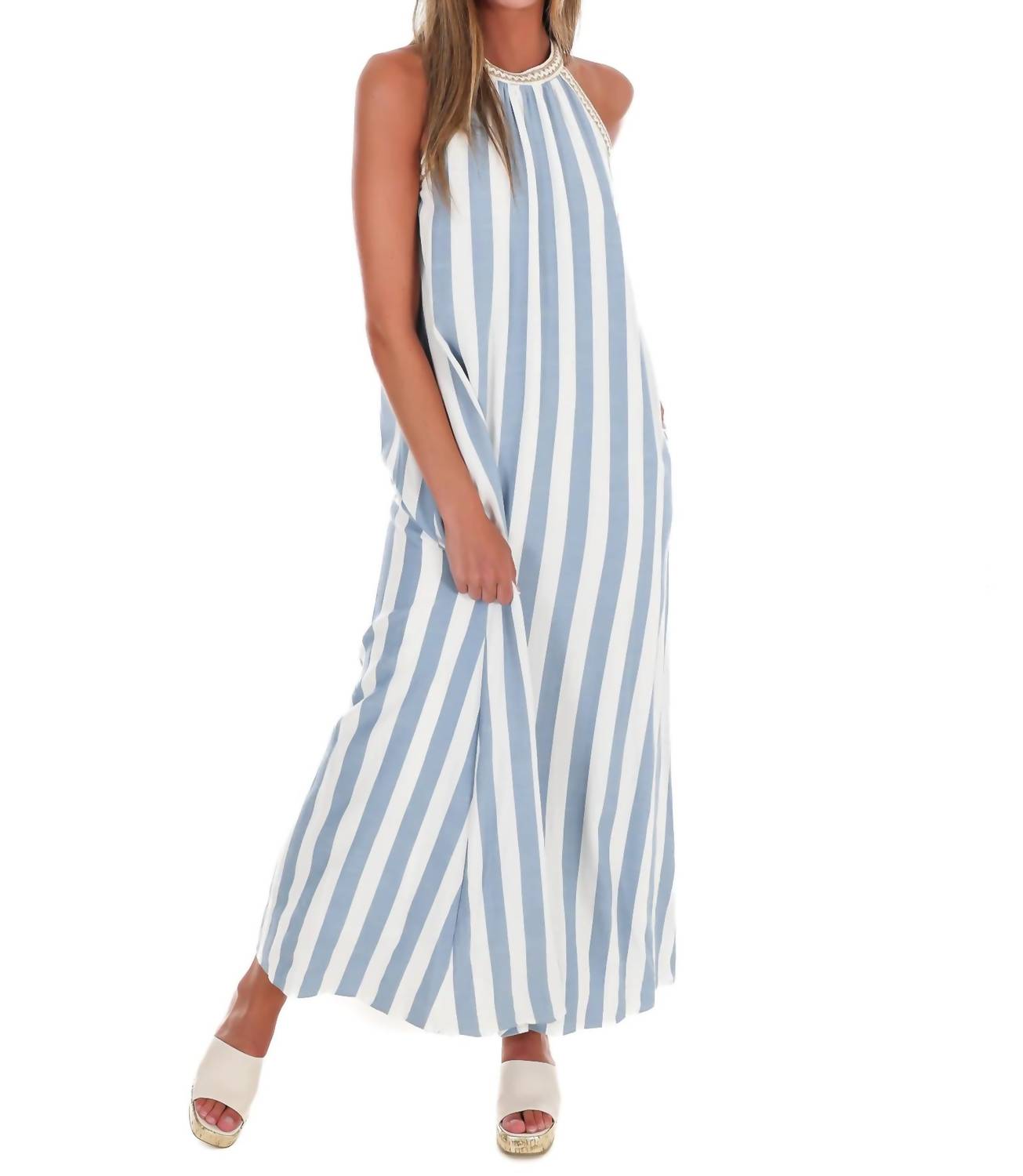 She + Sky - Women's By The Bay Halter Neck Maxi Dress