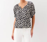 Karen Kane - Satin Short Sleeve Peasant Top