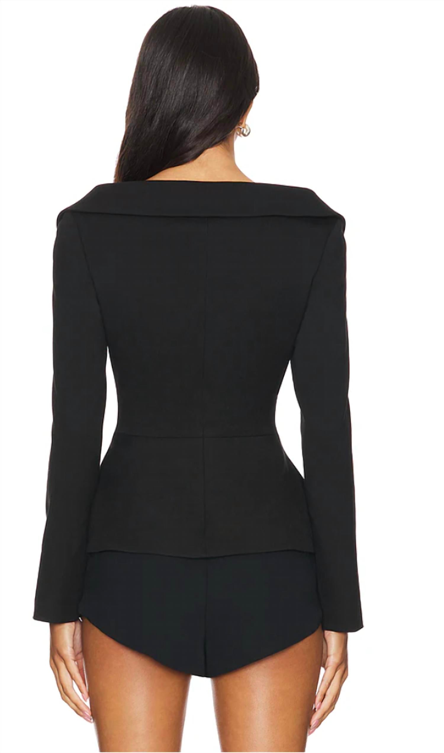 SAU LEE Nicola Top in black - women's shirt - detail view