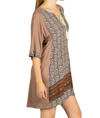 Kori - Mixed Print Tassel Tie Dress