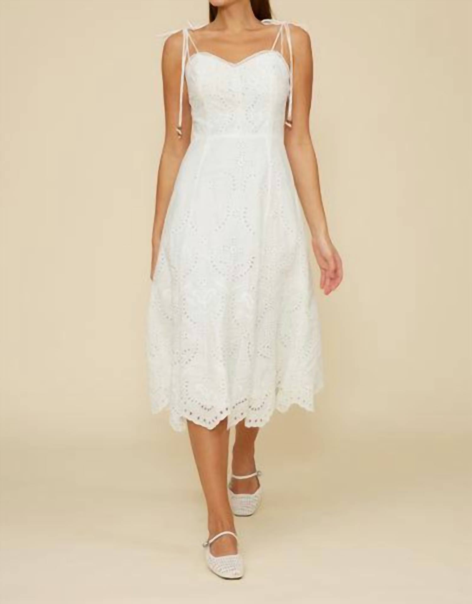 Lucy Paris - Marseline Eyelet Midi Dress