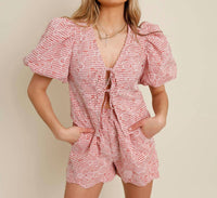 Sofie The Label - Gingham Tie-front Top