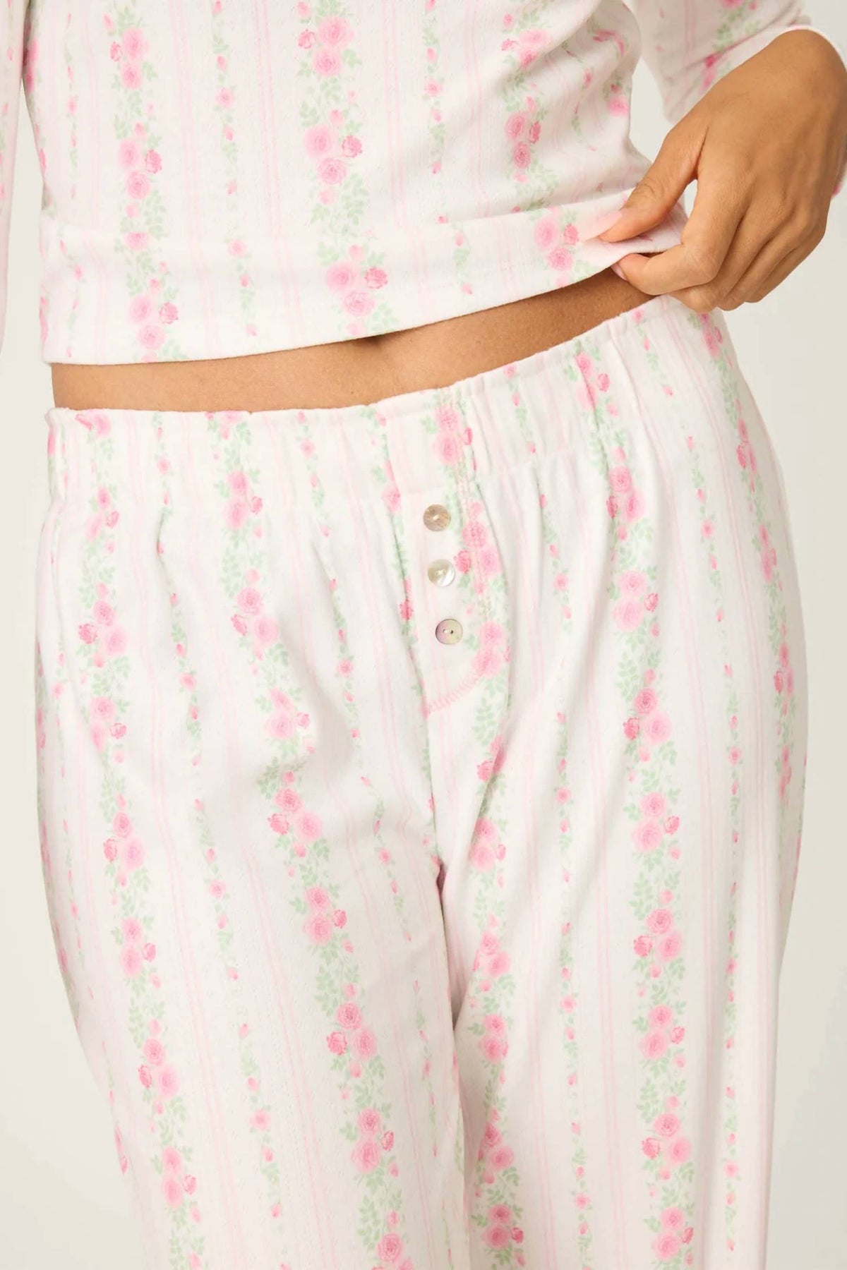 Pj Salvage - Roses Are Pink Petal Dream Pointelle Open Leg Pants